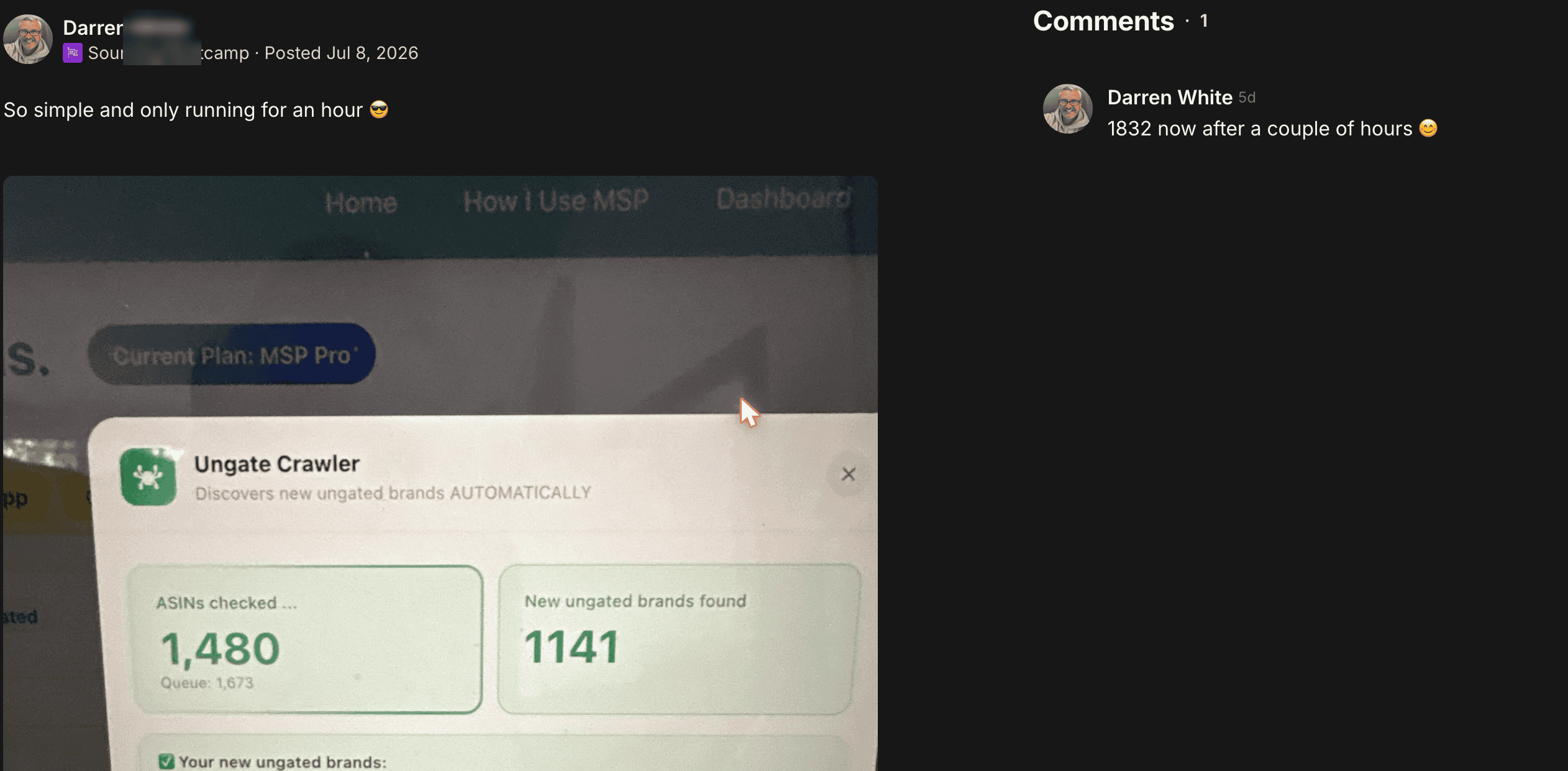 Darren W. — 1,832 brands in a couple hours