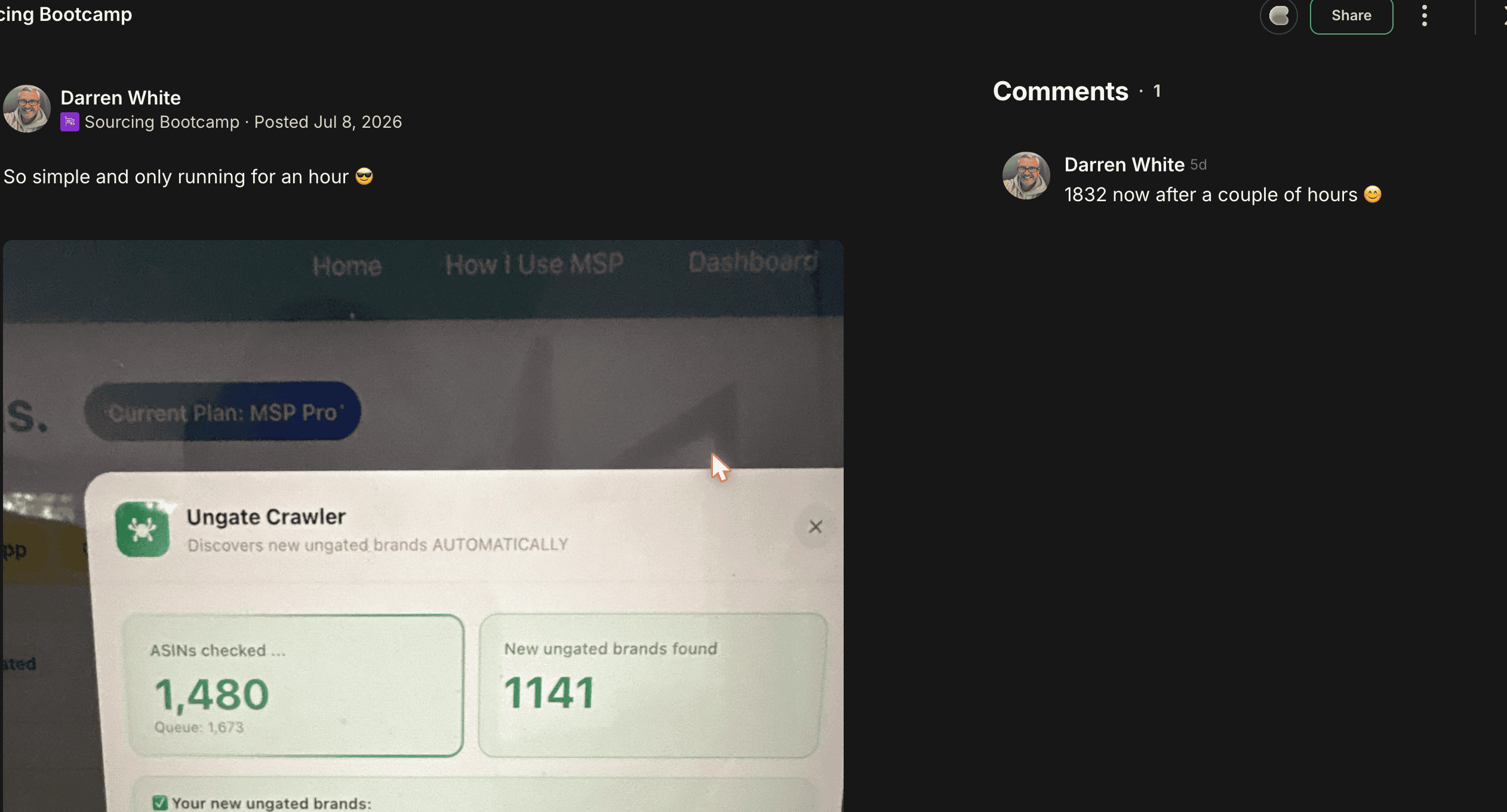 Darren White — 1,832 brands in a couple hours