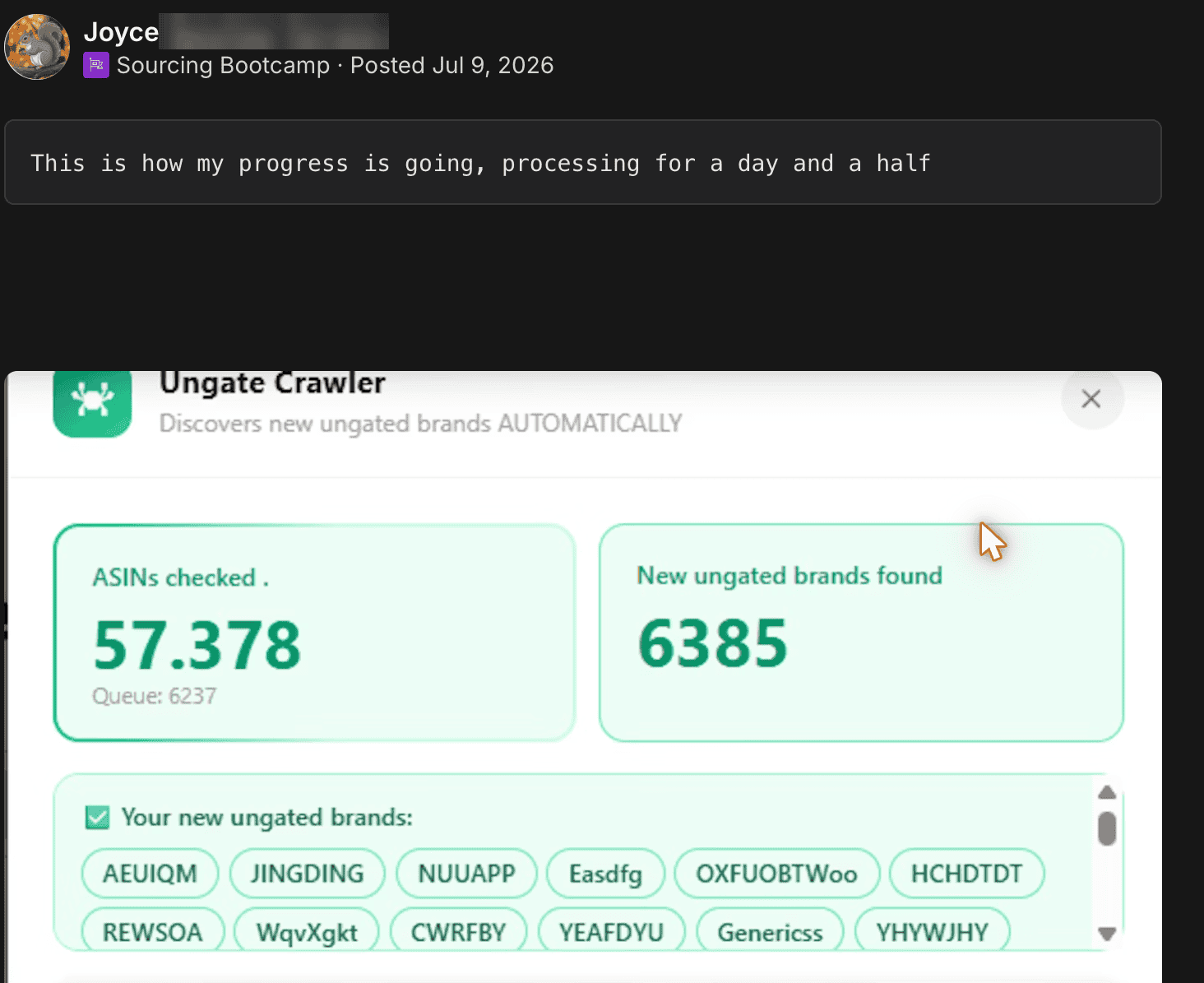 Joyce S. — 6,385 ungated brands