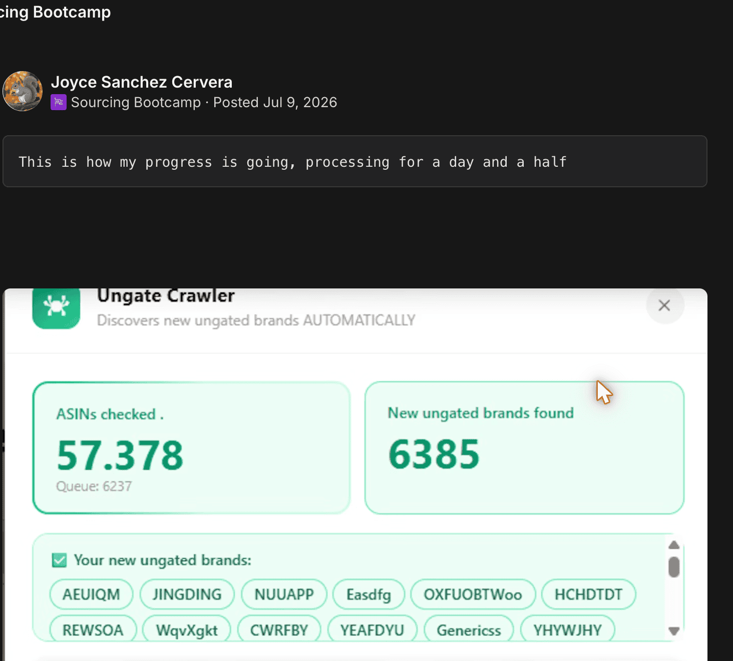 Joyce Sanchez Cervera — 6,385 ungated brands
