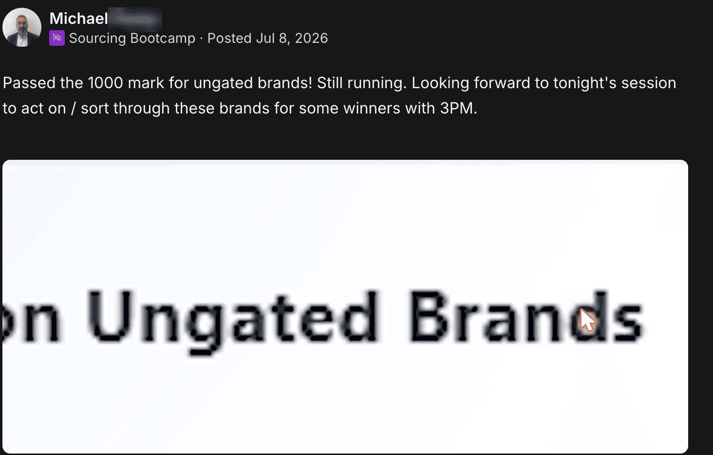 Michael P. — passed 1,000 brands