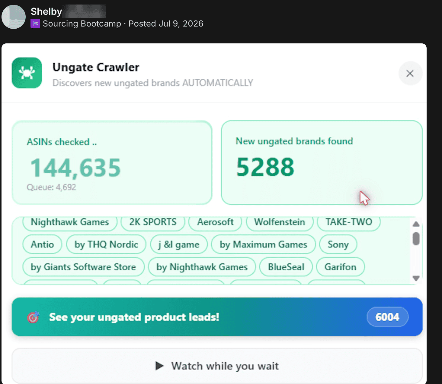 Shelby J. — 5,288 ungated brands